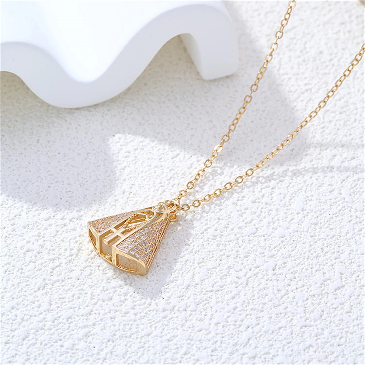 Colar Nossa Senhora Aparecida - Dourado e Branco