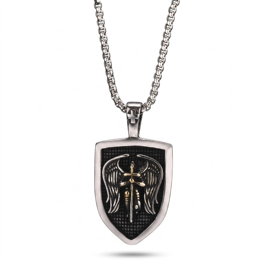 Colar Masculino Aço Inox - Medalha de São Miguel Arcanjo