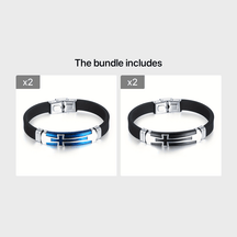 Pulseira de Couro - Cruz em Titânio