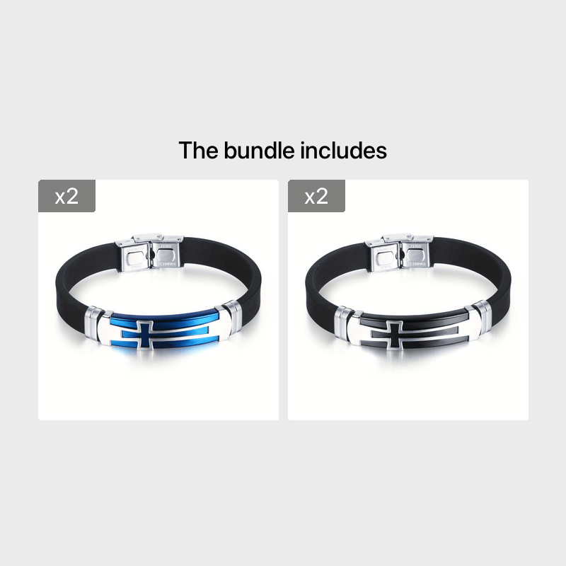 Pulseira de Couro - Cruz em Titânio