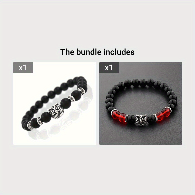 Pulseira Metálica e Miçanga - Coruja Cósmica