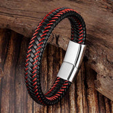 Pulseira de Couro Magnética - The RedLine