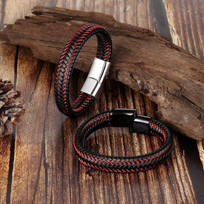 Pulseira de Couro Magnética - The RedLine