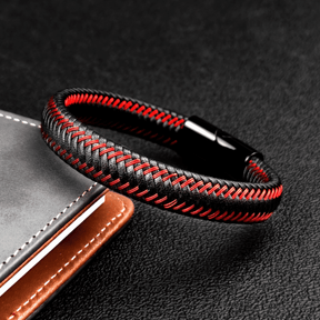 Pulseira de Couro Magnética - The RedLine