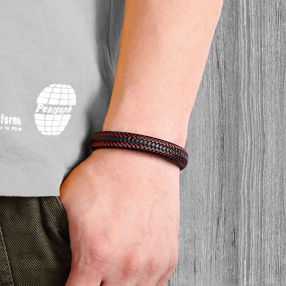 Pulseira de Couro Magnética - The RedLine