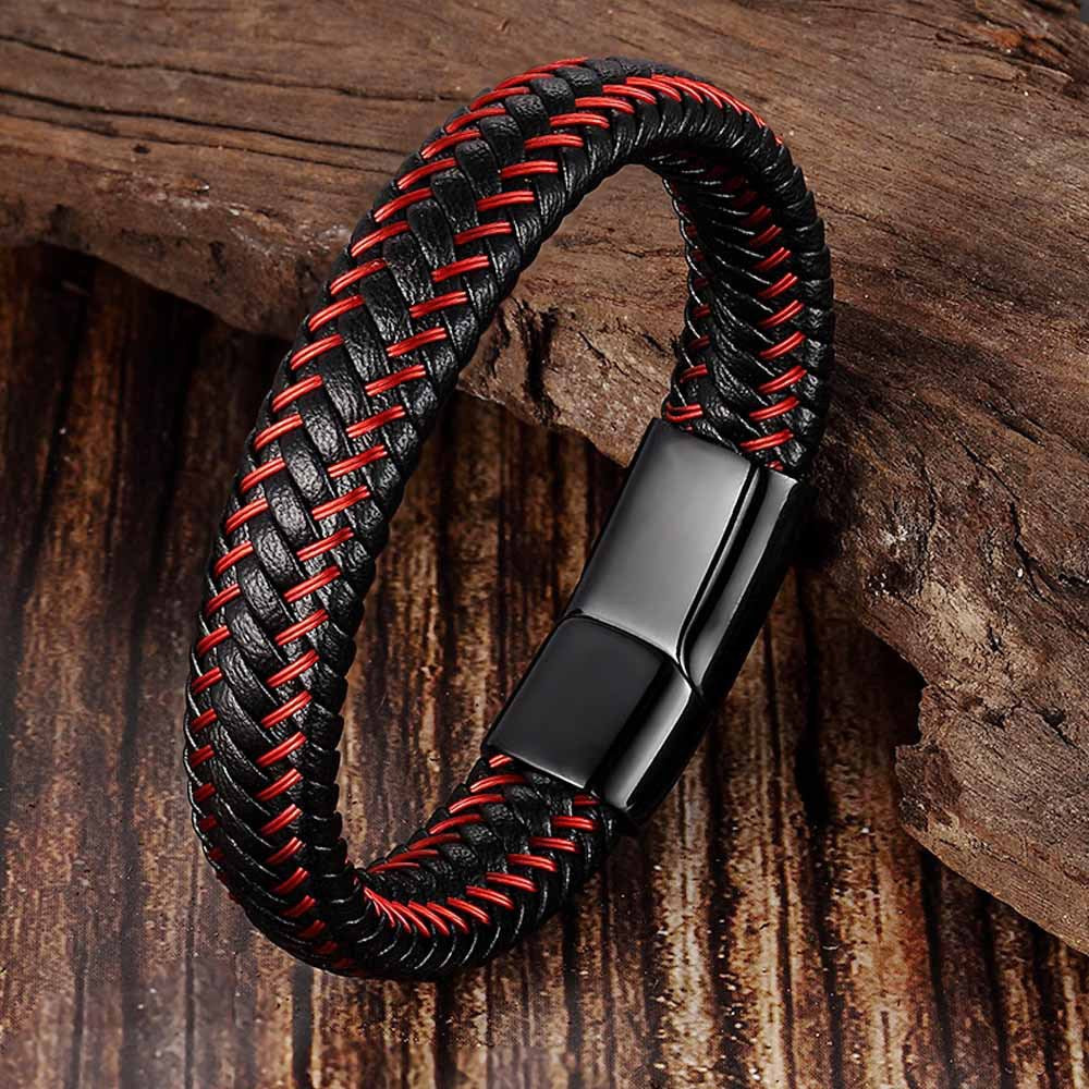 Pulseira de Couro Magnética - The RedLine