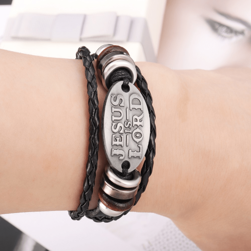Pulseira de Couro - Jesus is Lord