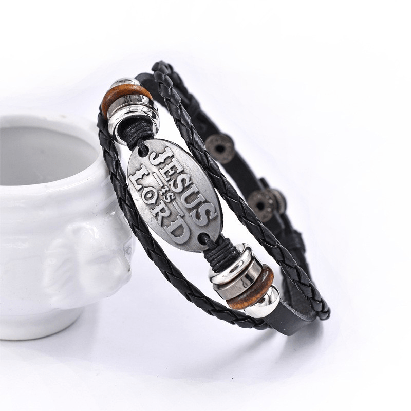 Pulseira de Couro - Jesus is Lord