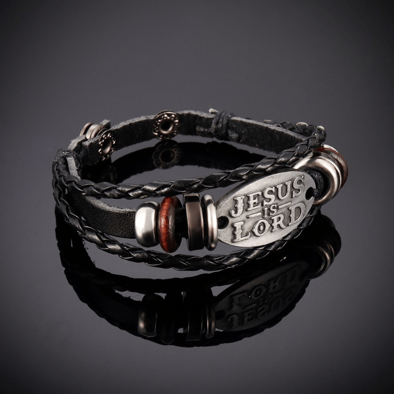 Pulseira de Couro - Jesus is Lord