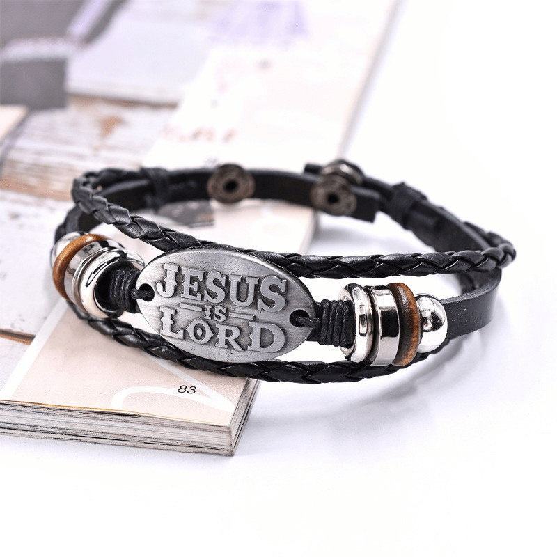 Pulseira de Couro - Jesus is Lord