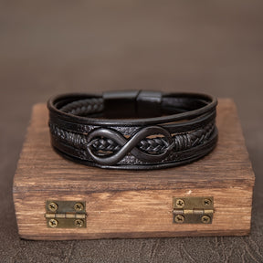 Pulseira de Couro Masculina - Infinidade