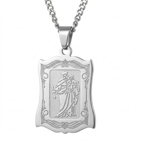 Colar Aço Inoxidável Nossa Senhora do Rocio - Prata