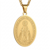 Colar Aço Inoxidável Nossa Senhora das Graças - Dourado