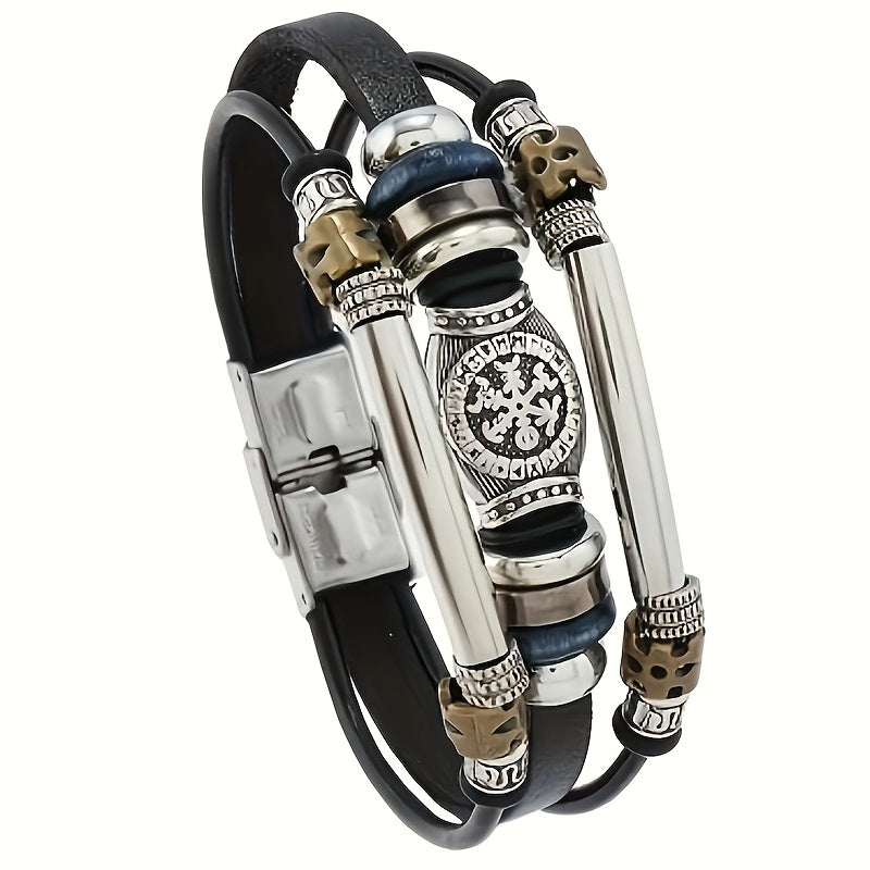 Pulseira de Couro e Metal - Asgard
