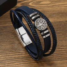 Pulseira de Couro Magnética - Árvore dos Nove Reinos