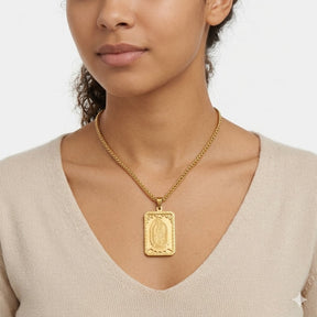 Colar Aço Inoxidável - Nossa Senhora de Guadalupe Dourado