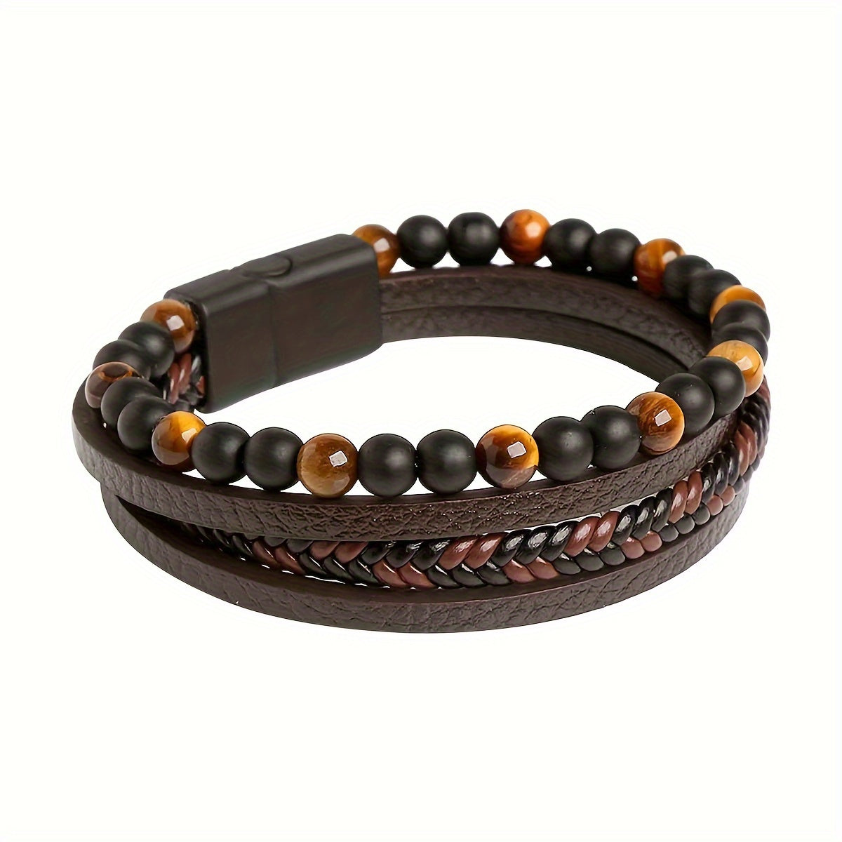Pulseira de Couro Magnética - Caída do Outono