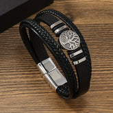 Pulseira de Couro Magnética - Árvore dos Nove Reinos