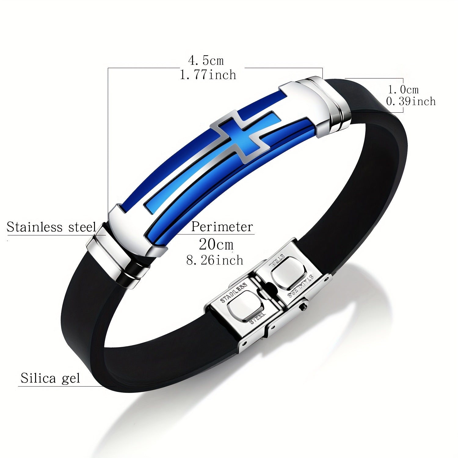 Pulseira de Couro - Cruz em Titânio