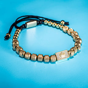 Pulseira Miçanga Metálica - Príncipe Herdeiro