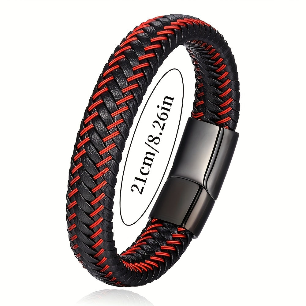 Pulseira de Couro Magnética - The RedLine