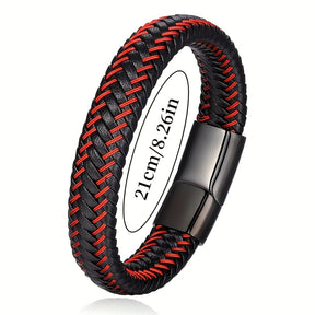 Pulseira de Couro Magnética - The RedLine