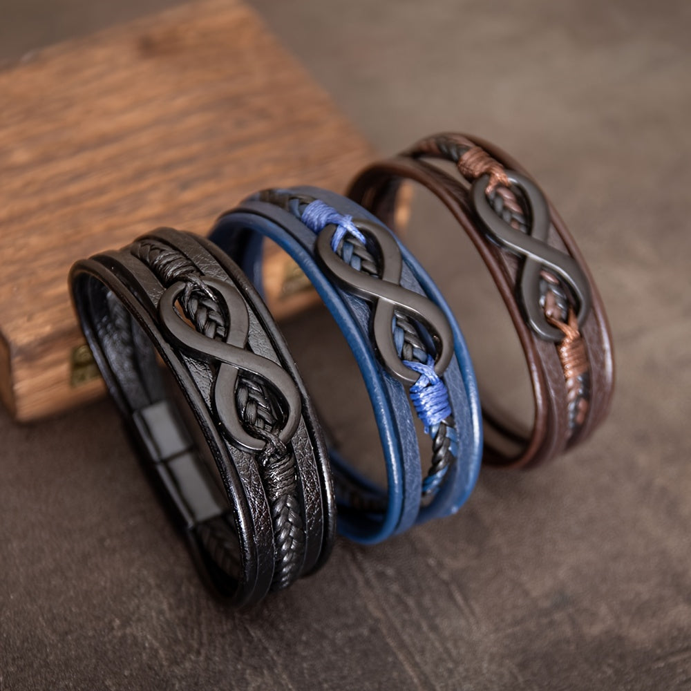 Pulseira de Couro Masculina - Infinidade