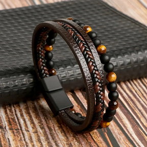 Pulseira de Couro Magnética - Caída do Outono