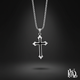 Cordão Masculino - Pingente Cruz Prateada