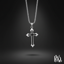 Cordão Masculino - Pingente Cruz Prateada