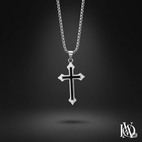 Cordão Masculino - Pingente Cruz Prateada