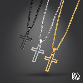 Colar Masculino - Pingente Cruz Vazada