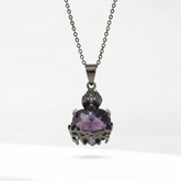 Colar Feminino Aço Inoxidável Sagrado Coração Majestoso - Pérola Negra