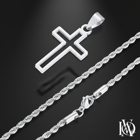 Colar Masculino - Pingente Cruz Vazada