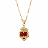 Colar Feminino Aço Inoxidável Sagrado Coração Lumina - Dourado