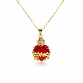 Colar Feminino Aço Inoxidável Sagrado Coração Majestoso - Dourado
