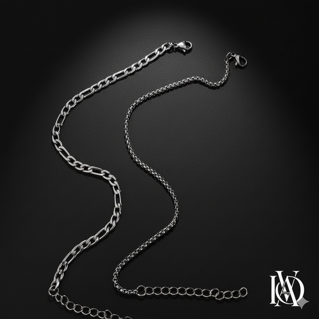 Kit Duas Pulseiras Masculinas - Correntes Gêmeas