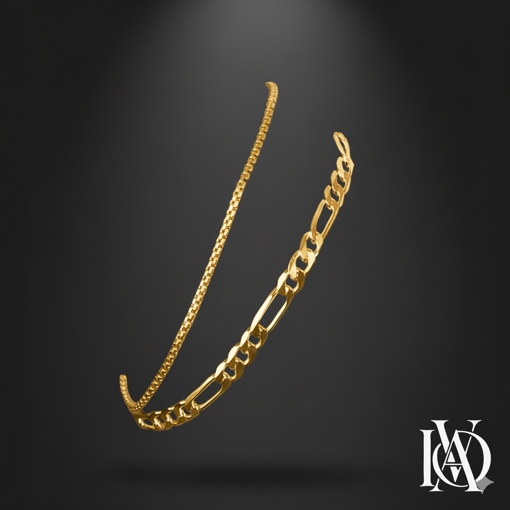 Kit Duas Pulseiras Masculinas - Correntes Gêmeas