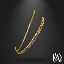 Kit Duas Pulseiras Masculinas - Correntes Gêmeas