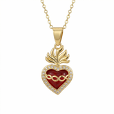 Colar Feminino Aço Inoxidável Sagrado Coração de Jesus