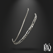 Kit Duas Pulseiras Masculinas - Correntes Gêmeas