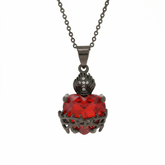 Colar Feminino Aço Inoxidável Sagrado Coração Majestoso - Preto