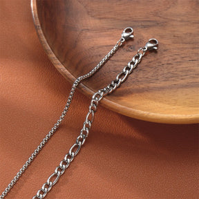 Kit Duas Pulseiras Masculinas - Correntes Gêmeas