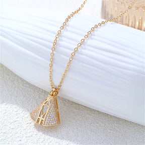 Colar Nossa Senhora Aparecida - Dourado e Branco