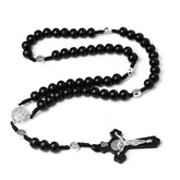 Terço Medalha de São Bento - Madeira Escura