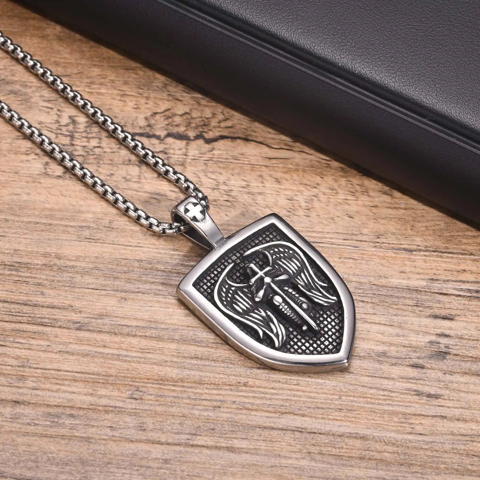 Colar Masculino Aço Inox - Medalha de São Miguel Arcanjo