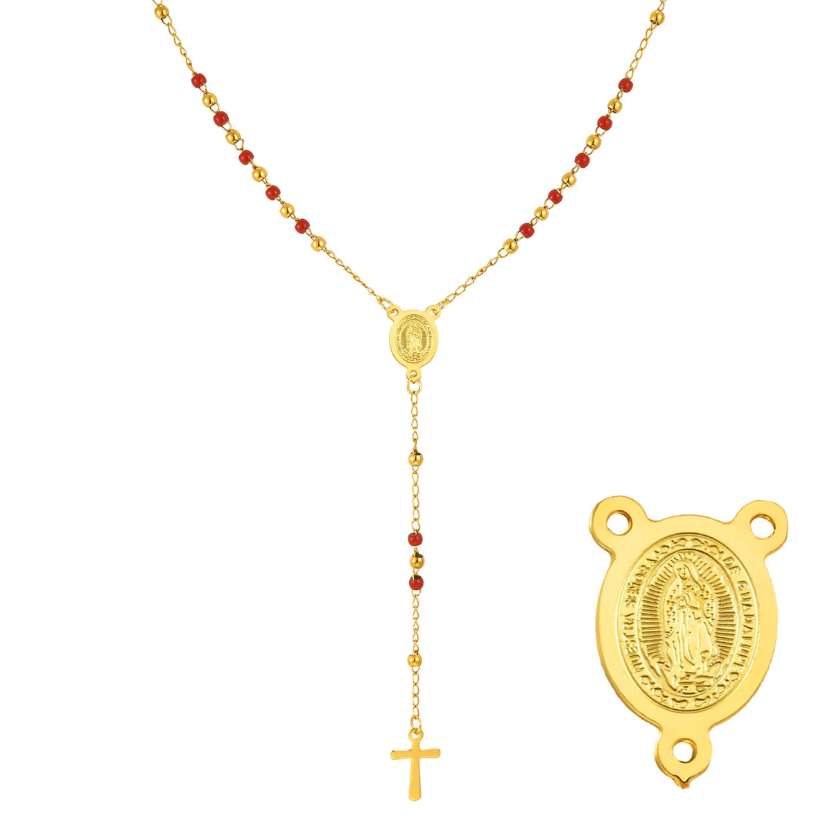 Terço Colar Feminino - Vermelho