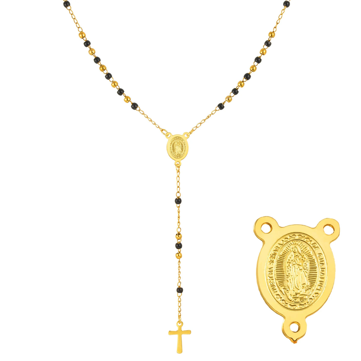 Terço Colar Feminino - Preto