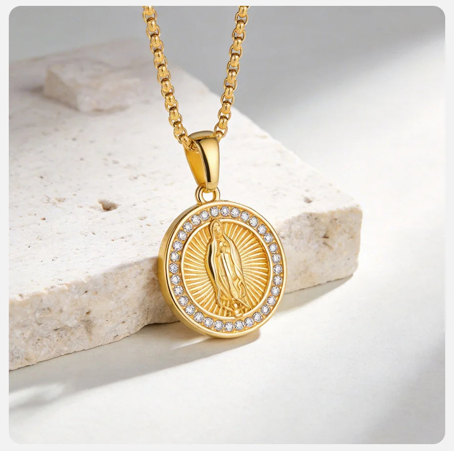 Colar Masculino Aço Inox - Nossa Senhora de Guadalupe