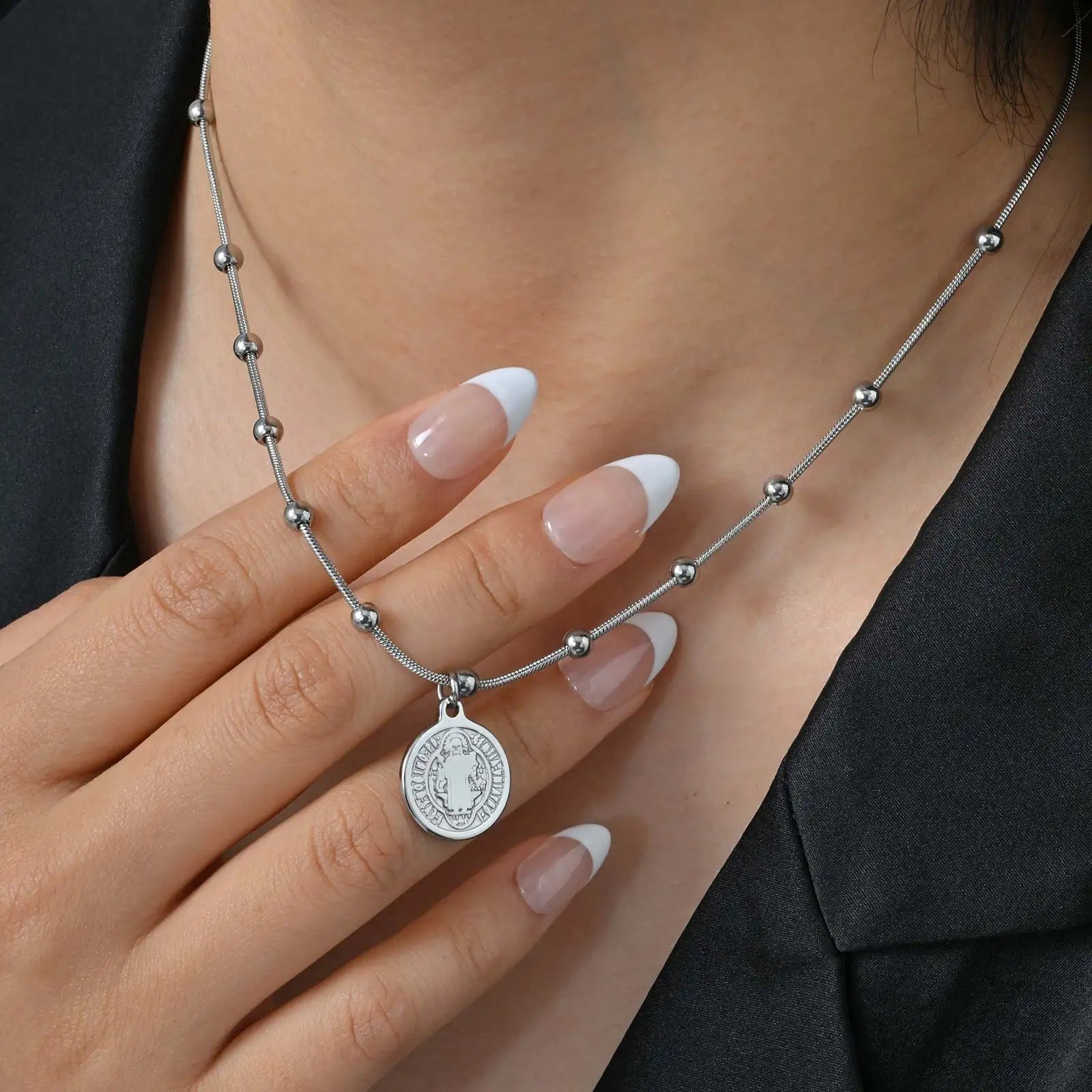 Gargantilha Feminina Aço Inox - Medalha de São Bento